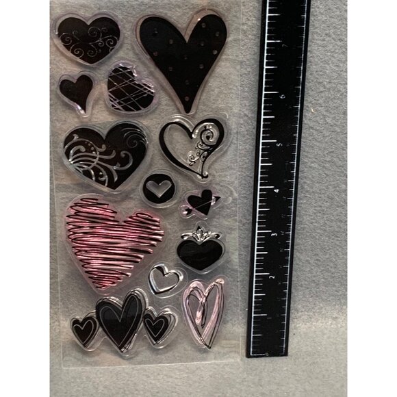 Assorted Heart Acrylic Cling Stamps for Scrapbooking Journaling & Crafts - Picture 3 of 3